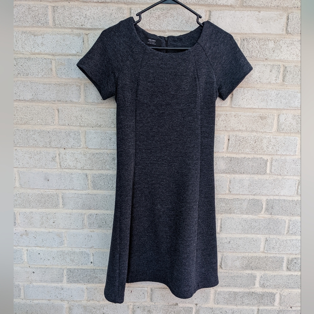 Brass clothing gray tweed work dress XS